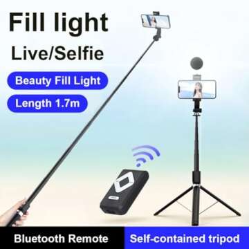 6 in 1 Wireless Bluetooth Selfie Stick Tripod Combo