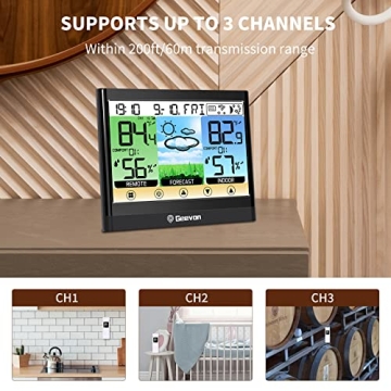 Geevon Wireless Weather Station with Touch LCD Display