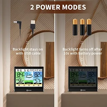 Geevon Wireless Weather Station with Touch LCD Display