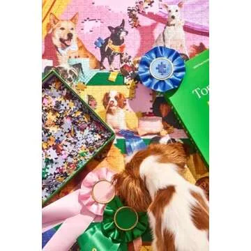 Piecework Top Dog 1000 Piece Puzzle for Adults, Challenging Jigsaw with Dogs and Baked Desserts Imagery, Soft-Touch Puzzle Gift - 19.25 x 26.6 inches