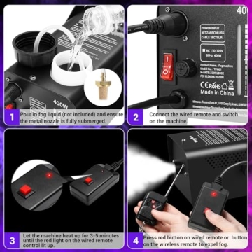 Theefun Fog Machine - 2000CFM for Festive Events