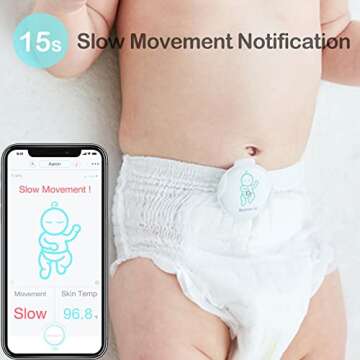 Sense-U Baby Breathing Monitor 2 - Monitors Infant Breathing Movement, Rollover, Temperature and Indoor Humidity Level from Anywhere with Lights and Sounds Alerts, Pink