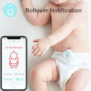 Sense-U Baby Breathing Monitor 2 - Monitors Infant Breathing Movement, Rollover, Temperature and Indoor Humidity Level from Anywhere with Lights and Sounds Alerts, Pink