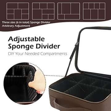 MOMIRA Portable Makeup Bag with Light & Adjustable Dividers