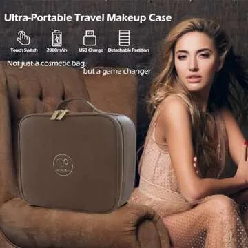 MOMIRA Portable Makeup Bag with Light & Adjustable Dividers