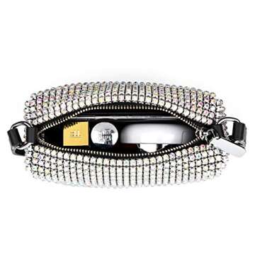 Bling Bling Crystals Evening Clutch Bag for Women Girls Sparkling Crossbody Bag Wedding Prom Party Club Purses Handbags White&colorful Diamonds