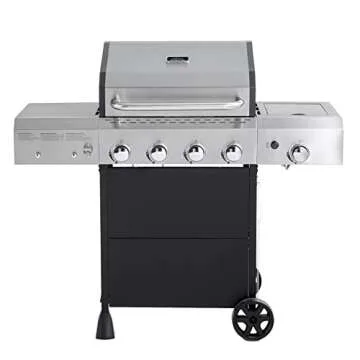 Amazon Basics Outdoor Freestanding Gas Grill - 4 Burner, 52,000 BTU