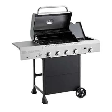 Freestanding Gas Grill with 4 Burners and Side Burner