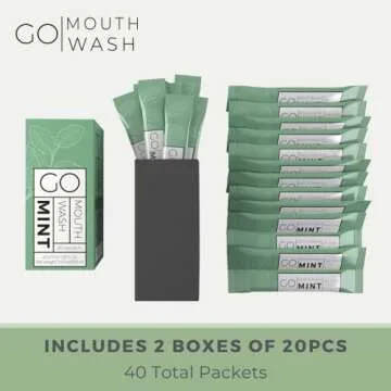 GO Travel Size Mouthwash Packets – Individual Mini Mouthwash for Fresh Breath - TSA Compliant - Sm...