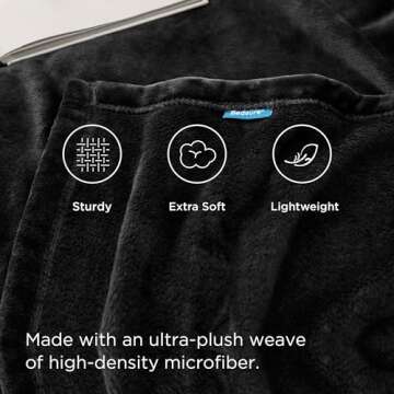 Bedsure Fleece Blankets Queen Size Black - Bed Blanket Soft Lightweight Plush Fuzzy Cozy Luxury Microfiber, 90x90 inches