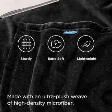Bedsure Fleece Blankets Queen Size Black - Bed Blanket Soft Lightweight Plush Fuzzy Cozy Luxury Microfiber, 90x90 inches