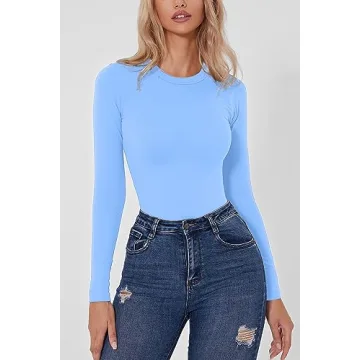Stylish QINSEN Long Sleeve Bodysuit for Women - Comfort & Elegance