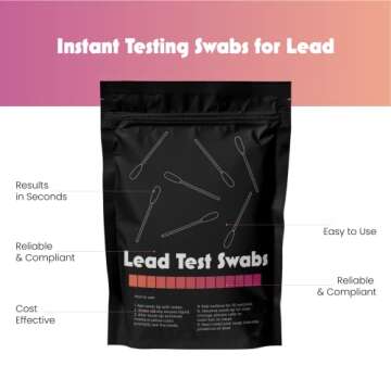 Lead Test Kit - 10 x Instant Testing Swabs for Lead (inc Lead Paint) Rapid Test Strips - Results in ...