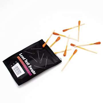 Lead Test Kit - 10 x Instant Testing Swabs for Lead (inc Lead Paint) Rapid Test Strips - Results in 20 Seconds.