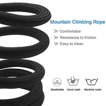 MayPaw 4 FT/6 FT/8 FT/10 FT Dog Leash, Classic Solid Colors, Strong Nylon Rope Dog Leash Reinforced with Leather Tailor Connection Heavy Duty Silver Clasp (6ft*1/2", Black)