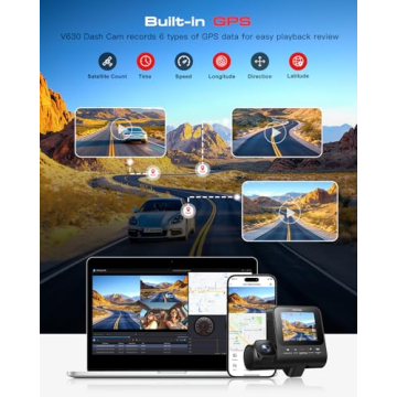 4K Dash Cam with 3-Channel Recording and Night Vision