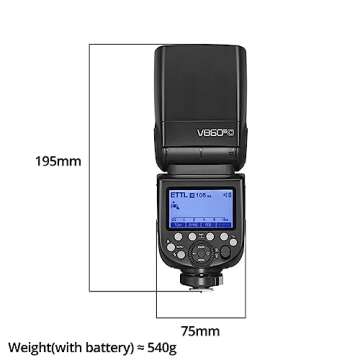 GODOX V860III-N Camera Flash 2.4 G GN60 TTL HSS Master-Slave High Speed Sync 1/8000s Brightness Adjustable 2600mAh Rechargeable Lithium Ion Battery Compatible with Nikon SLR Cameras