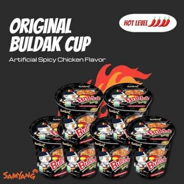 Samyang Buldak Spicy Hot Chicken Stir Fried Cup Noodles (Small_Pack of 6)