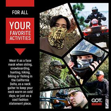 Fishing Mask - Camo Neck Gaiter Face Mask for Men & Women - Sun Protection Face Cover - Bandana, Scarf (Mahi Mahi)