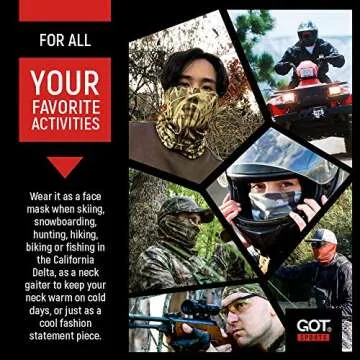 Fishing Mask - Camo Neck Gaiter Face Mask for Men & Women - Sun Protection Face Cover - Bandana, Scarf (Mahi Mahi)