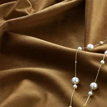 Timeper Gold Brown Velvet Curtains 84 inches 2 Panels, Light Blocking Curtains for Bedroom Living Room Thermal Insulated Luxury Super Soft Window Drapes,Back Tab & Rod Pocket,W52 x L84 inches