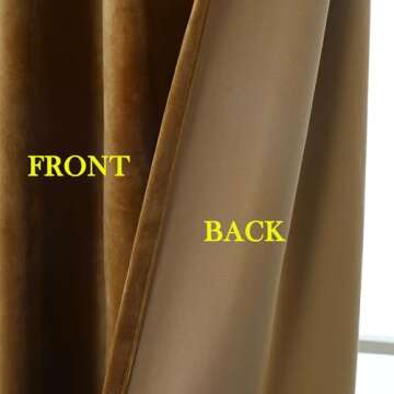 Timeper Gold Brown Velvet Curtains 84 inches 2 Panels, Light Blocking Curtains for Bedroom Living Room Thermal Insulated Luxury Super Soft Window Drapes,Back Tab & Rod Pocket,W52 x L84 inches