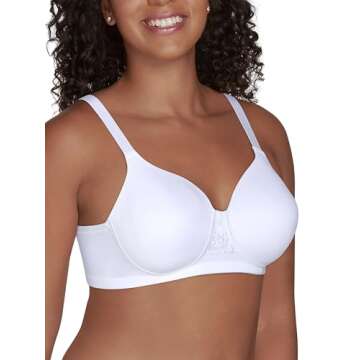 Vanity Fair Womens Full Figure Beauty Back Smoothing Bra, 4-way Stretch Fabric, Lightly Lined Cups U...