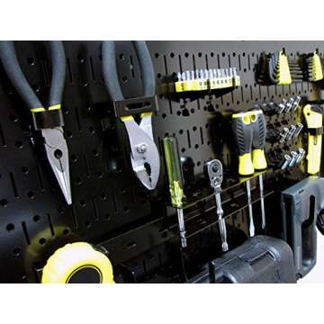 Wall Control Pegboard Value Pack - (3) Pack of Wall Control 16-Inch Tall x 32-Inch Wide Horizontal Black Metal Wallboards for Home & Garage Tool Storage Organization (Black Pegboard)