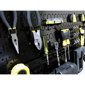 Wall Control Pegboard Value Pack - (3) Pack of Wall Control 16-Inch Tall x 32-Inch Wide Horizontal Black Metal Wallboards for Home & Garage Tool Storage Organization (Black Pegboard)