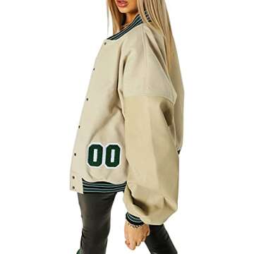 Stylish Mxiqqpltky Oversized Y2K Bomber Jacket for All