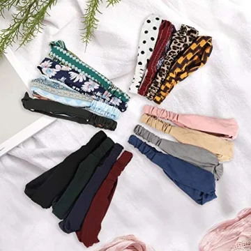 Boho Vintage Floral Hairbands - 16 Pcs Set