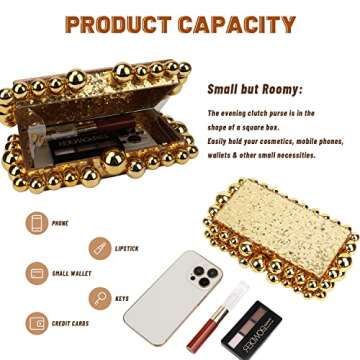 Fecialy Acrylic Clutch Purse for Women - Marble Handbags