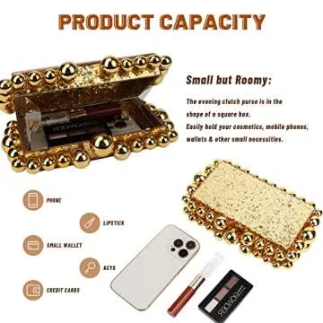 Fecialy Acrylic Clutch Purse for Women - Marble Handbags