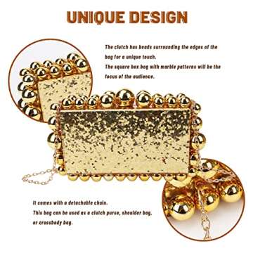 Fecialy Acrylic Clutch Purse for Women - Marble Handbags