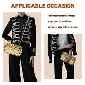 Fecialy Acrylic Clutch Purse for Women - Marble Handbags