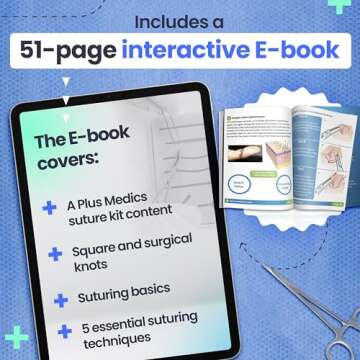 Complete Suture Practice Kit for Medical Students w/How-to Suture HD Video Course, Suture Training Manual & Carryall Case. All-in-One A Plus Medics kit incl. Suture Practice pad. (Education Use Only)