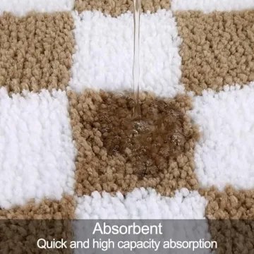 Uphome Funky Checkered Bath Mat Machine Washable Rug
