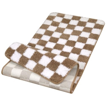 Uphome Funky Checkered Bath Mat Machine Washable Rug