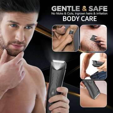 ENSSU Manscape Electric Groin Hair Trimmer, Showerproof Ball Shaver/Trimmer Men, Waterproof Body Hair Trimmer, Men Pubic Hair Trimmer, Cordless Men Body Shaver Groomer