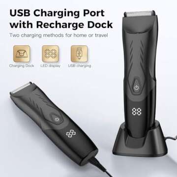 ENSSU Manscape Electric Groin Hair Trimmer, Showerproof Ball Shaver/Trimmer Men, Waterproof Body Hair Trimmer, Men Pubic Hair Trimmer, Cordless Men Body Shaver Groomer