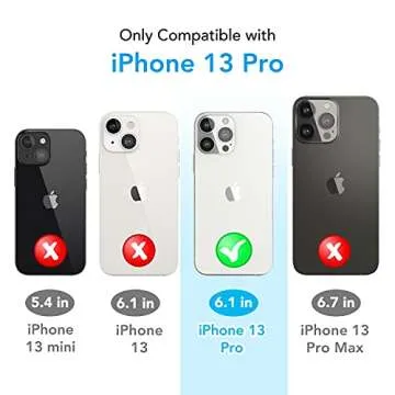 ANHONG Clear Rectangle Edge Case Compatible with iPhone 13 Pro 6.1 inch 2021, HD Clear Cover Enhance...