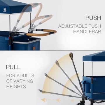 EVER ADVANCED Side-Unzip Wagon Stroller for 2 Kids - Safe & Comfortable