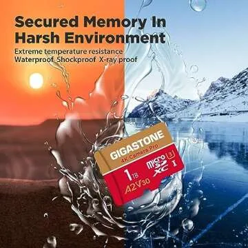 [5-Yrs Free Data Recovery] GIGASTONE 1TB Micro SD Card, 4K Camera Pro, R/W up to 150/130 MB/s, 4K Video Recording for GoPro, DJI, Drone, MicroSDXC Memory Card UHS-I U3 A2 V30, with Adapter