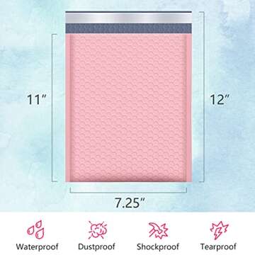UCGOU Bubble Mailers 7.25x12 Inch Light Pink 25 Pack Poly Padded Envelopes Small Business Opaque Pac...