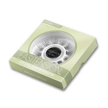 DIY Eyelash Extension, Glue Bonded Band Individual Lash 12 Clusters Natural Lashes Set, Home Eyelash Extension, C curl Lashes Pack (10MM-Natural)