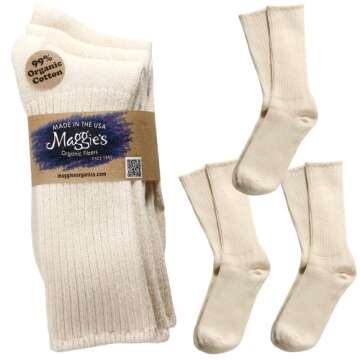Maggie's Organic Cotton Classic Crew Socks - Perfect for Comfort and Style!