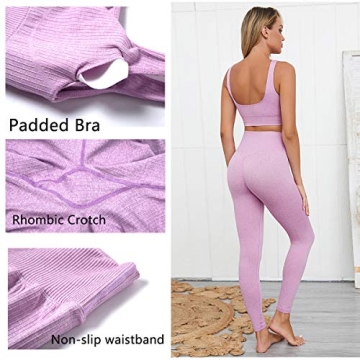 Stylish Jetjoy Women’s 2-Piece Seamless Yoga Outfits