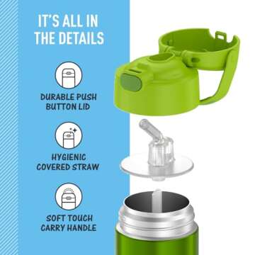 THERMOS FUNTAINER Water Bottle with Straw for Kids