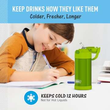 THERMOS FUNTAINER Water Bottle with Straw for Kids
