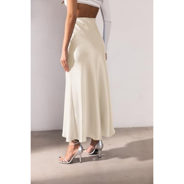 Elegant Amy Babe Satin Silky Maxi Skirt for Women